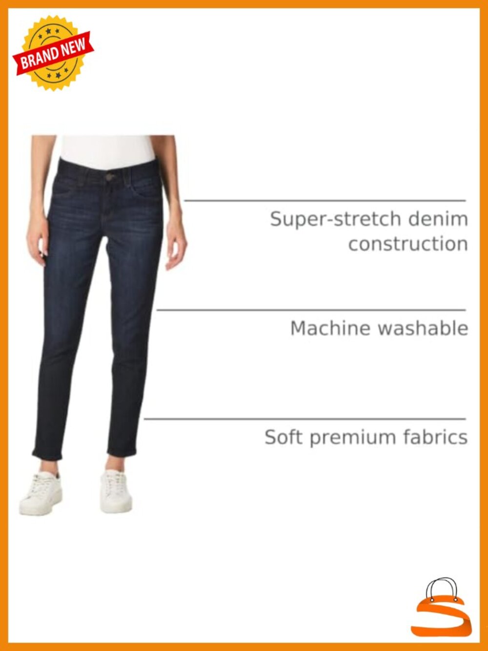 Women's Petite Ab Solution Jegging - Skinny Denim with Super Stretch - Picture 4 of 4